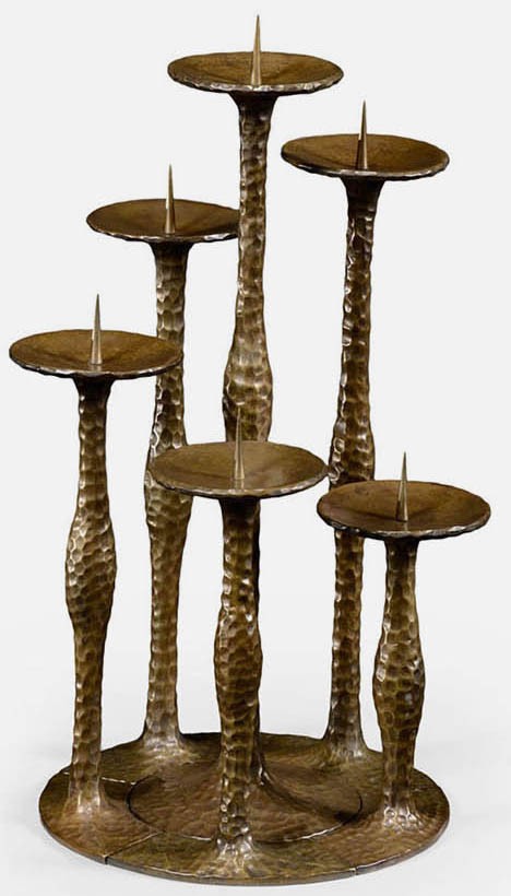 Decorative Accessories Textured six branch candlestick