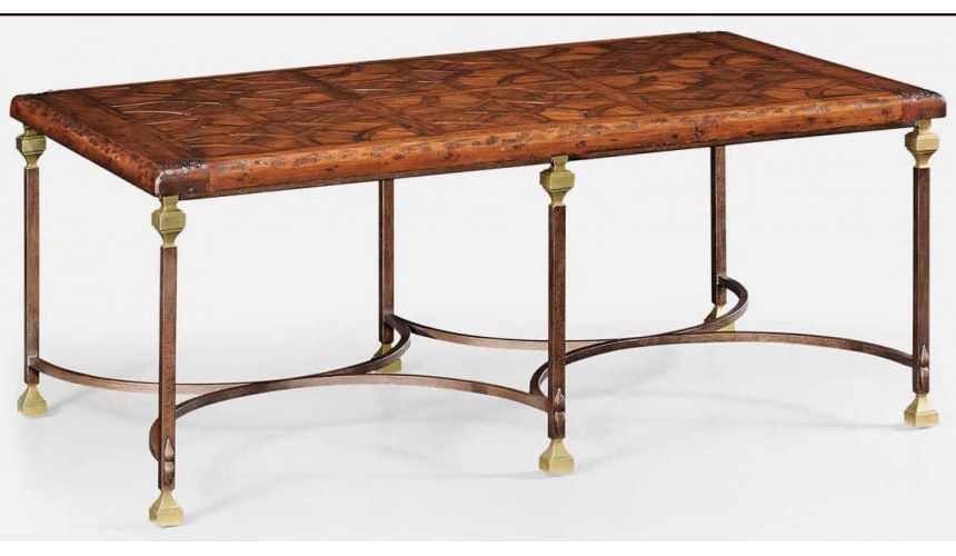 Rectangular and Square Coffee Tables Parquetry & Iron coffee table