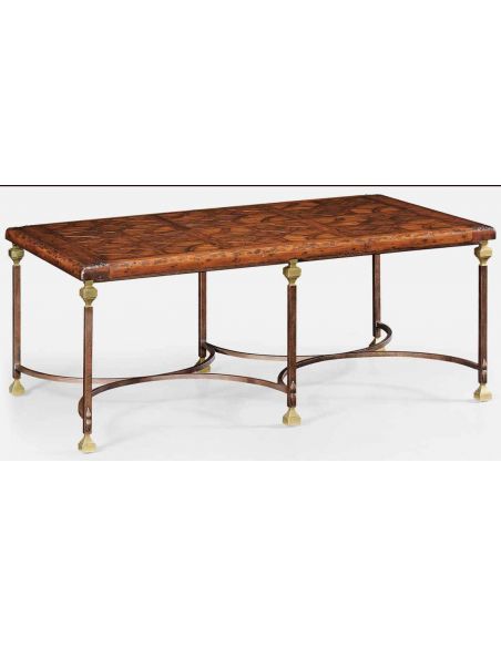 Rectangular and Square Coffee Tables Parquetry & Iron coffee table