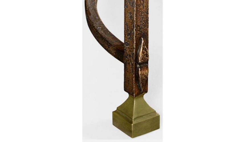 TABLES - SIDE, LAMP & BEDSIDE Parquetry & iron side table