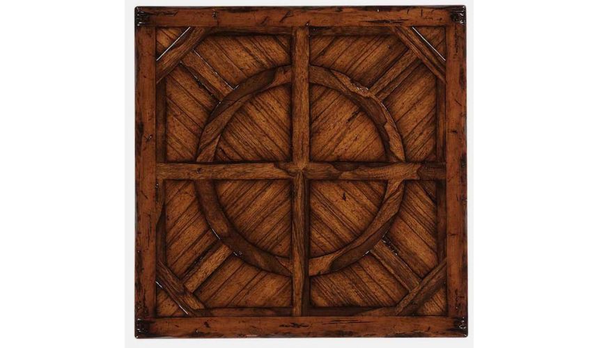 TABLES - SIDE, LAMP & BEDSIDE Parquetry & iron side table