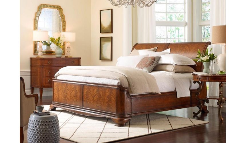 BEDS - Queen, King & California King Sizes King Size Walnut Sleigh bed