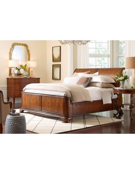 BEDS - Queen, King & California King Sizes King Size Walnut Sleigh bed
