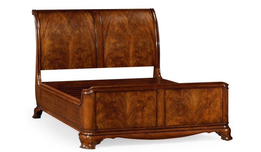 BEDS - Queen, King & California King Sizes King Size Walnut Sleigh bed