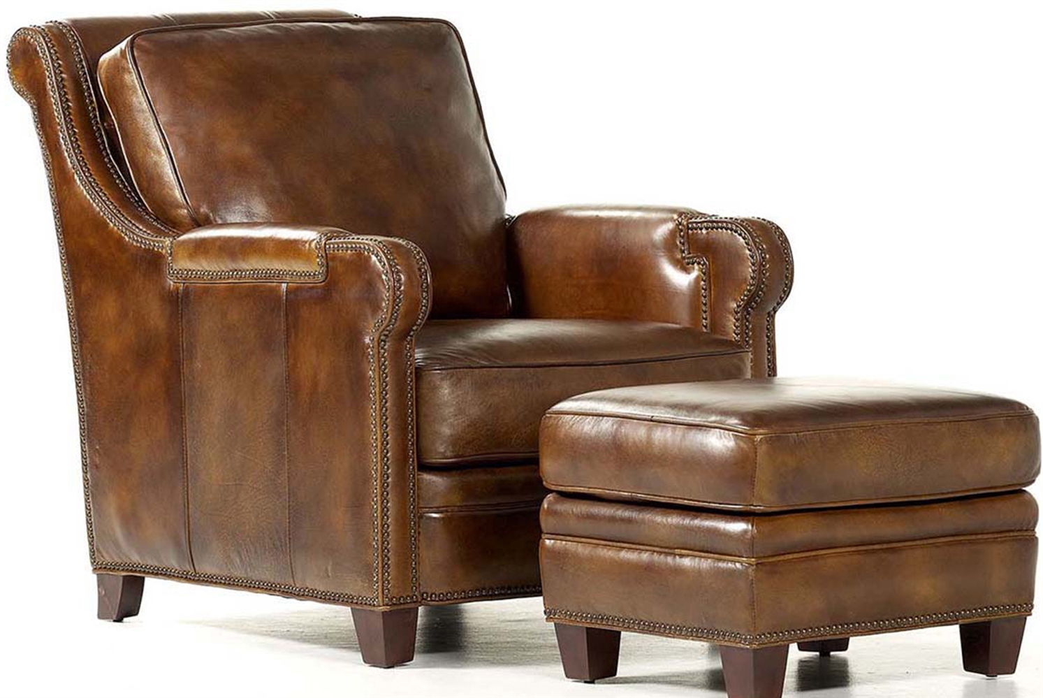 CHAIRS, Leather, Upholstered, Accent Weston Chair & Ottoman