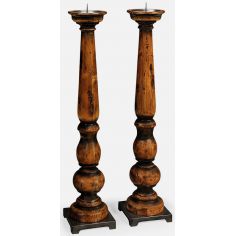 Decorative Accessories Rustic Walnut tall candlesticks