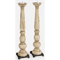 Decorative Accessories Rustic Walnut tall candlesticks 2