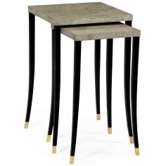 TABLES - SIDE, LAMP & BEDSIDE Eggshell inlay nesting tables 2