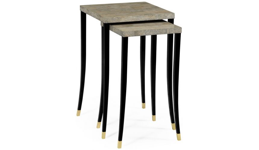 TABLES - SIDE, LAMP & BEDSIDE Eggshell inlay nesting tables