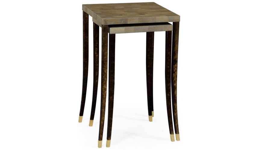 TABLES - SIDE, LAMP & BEDSIDE Eggshell inlay nesting tables