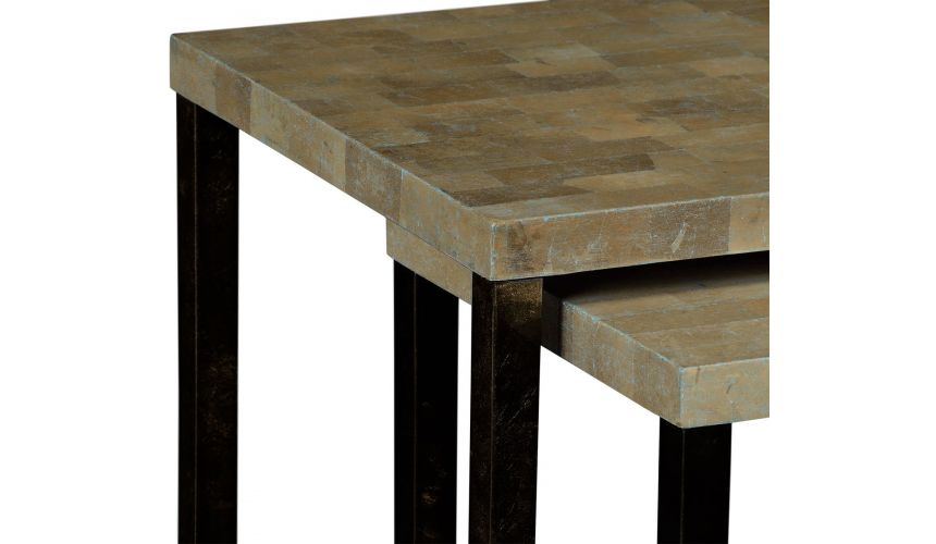 TABLES - SIDE, LAMP & BEDSIDE Eggshell inlay nesting tables