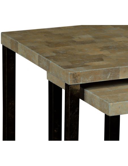 TABLES - SIDE, LAMP & BEDSIDE Eggshell inlay nesting tables