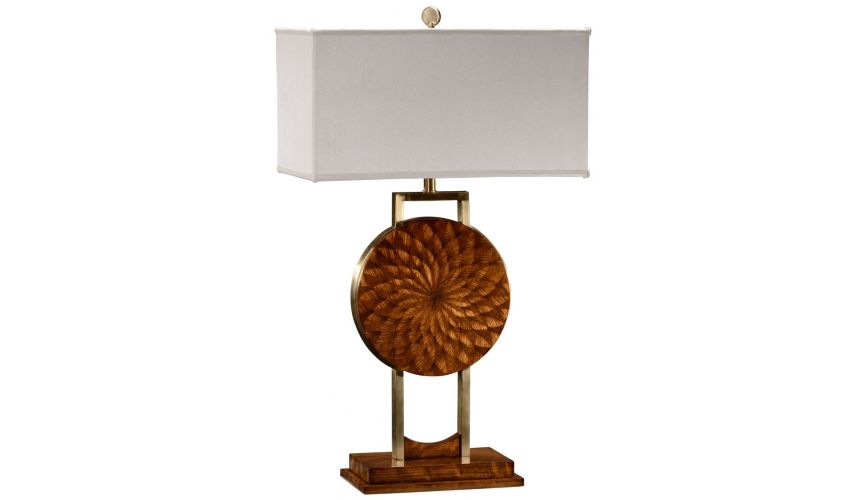 Table Lamps Feather inlay table lamp