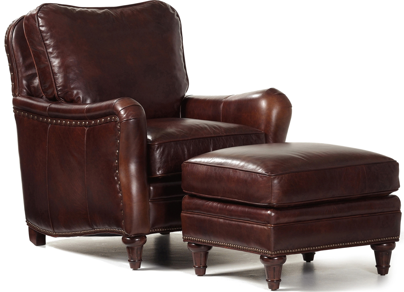 CHAIRS, Leather, Upholstered, Accent Finley Chair & Ottoman