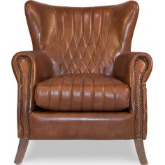 Luxury Leather & Upholstered Furniture Brown Leather Arm Chair 445