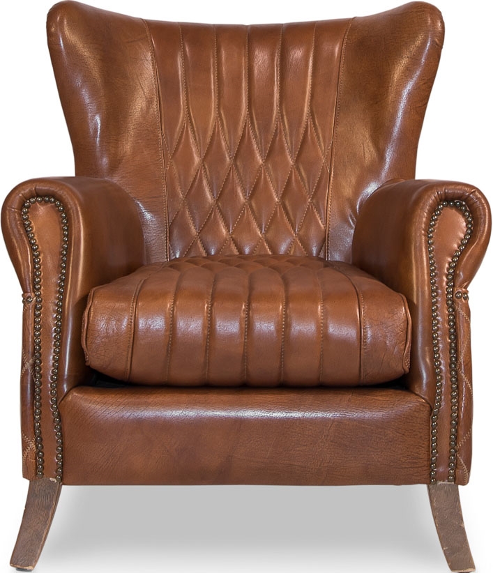 Luxury Leather & Upholstered Furniture Brown Leather Arm Chair 445