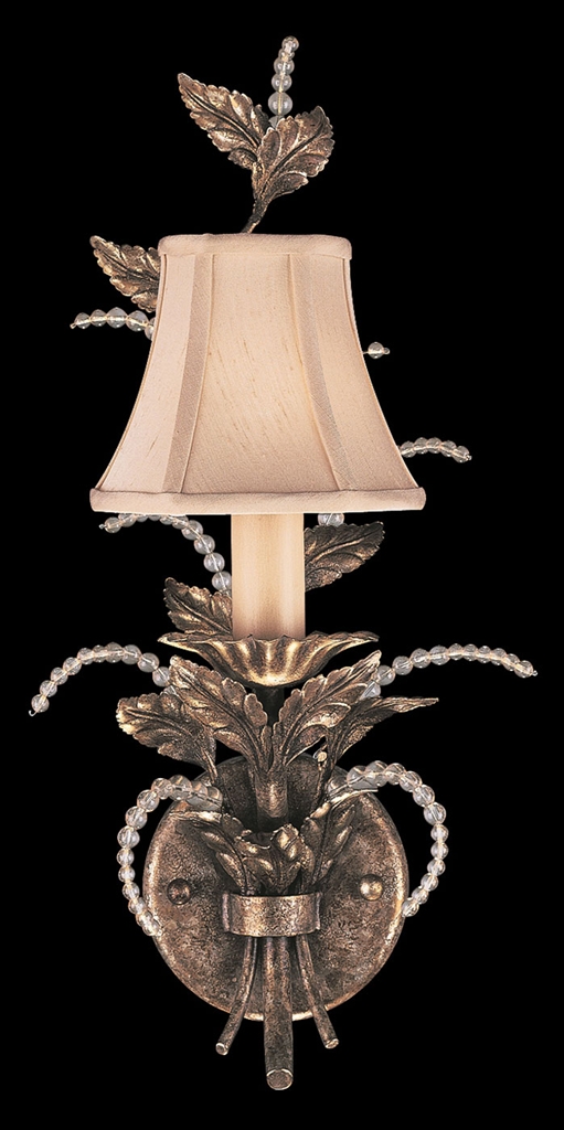 Lighting Wall sconce in a cool moonlit patina with moon dusted crystal tendrils
