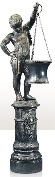 Decorative Accessories Verdigris Brass Figure of a Young Boy