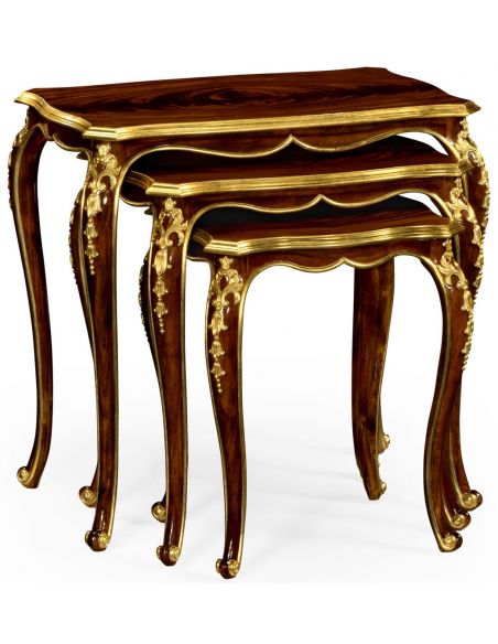 Nesting tables with gilt carved detailling