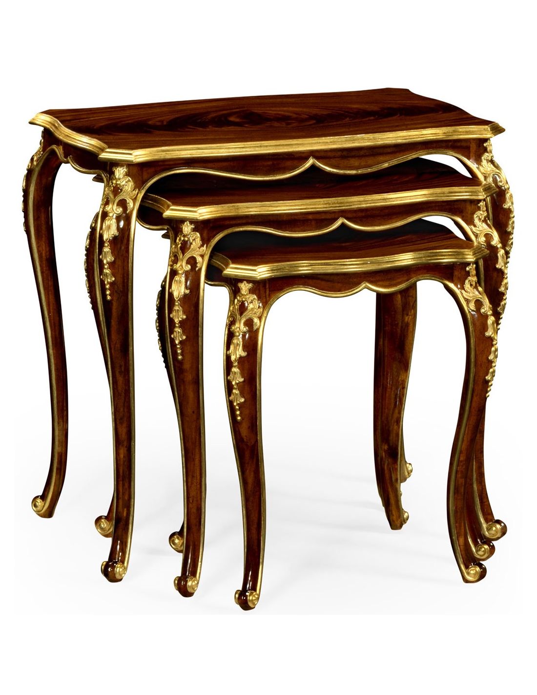 Nesting tables with gilt carved detailling