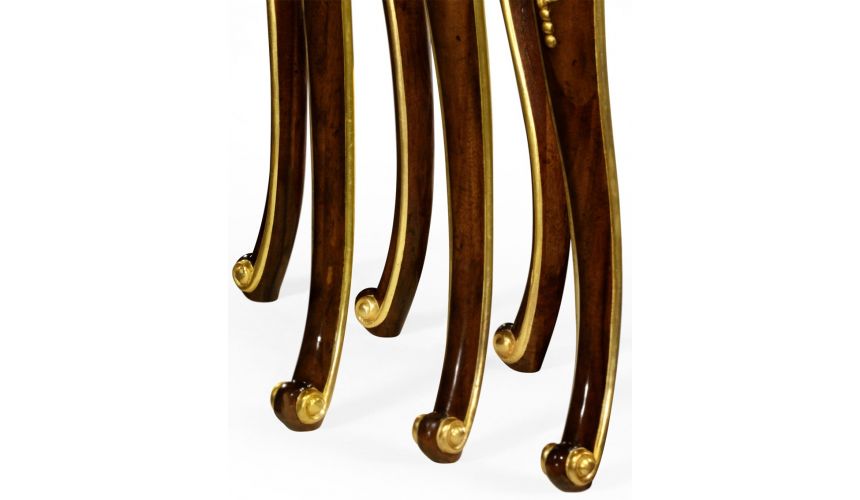 TABLES - SIDE, LAMP & BEDSIDE Nesting tables with gilt carved detailling