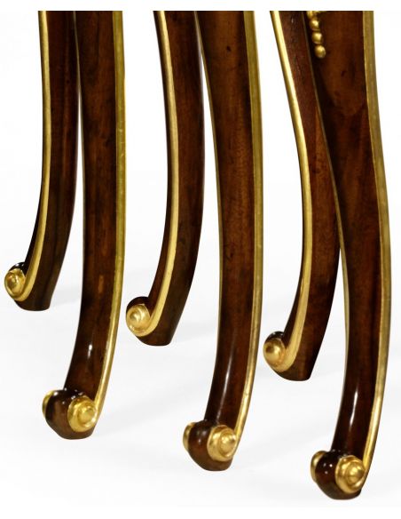 TABLES - SIDE, LAMP & BEDSIDE Nesting tables with gilt carved detailling