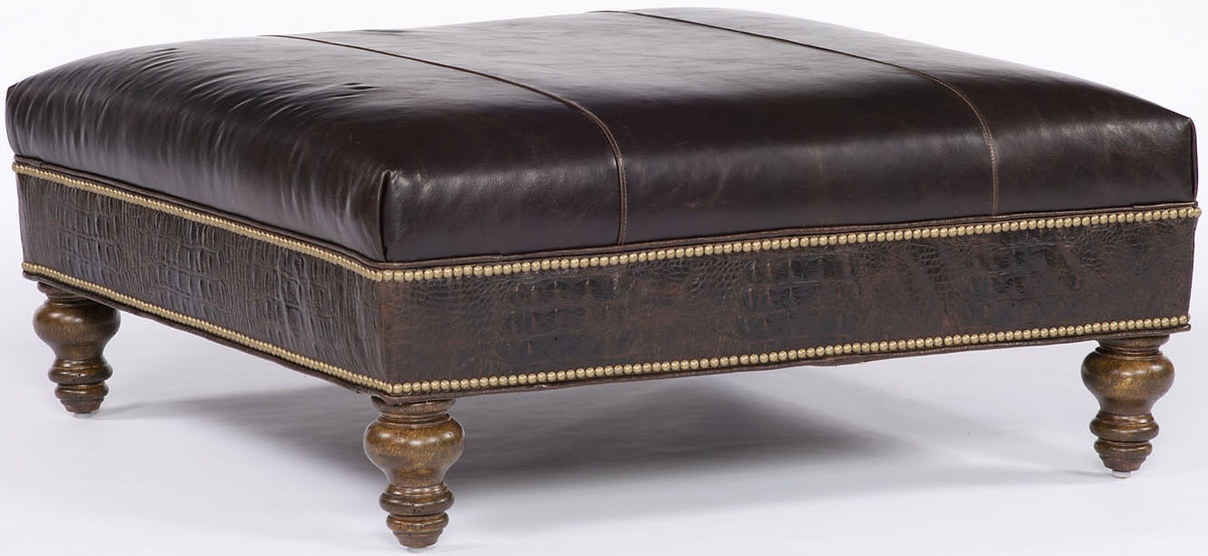 Luxury Leather & Upholstered Furniture Leather Rectangular Ottoman,