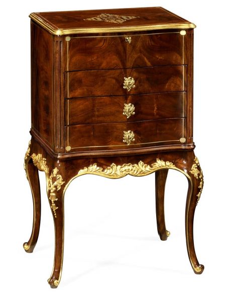 Jewelry cabinet with gilt carved detailing