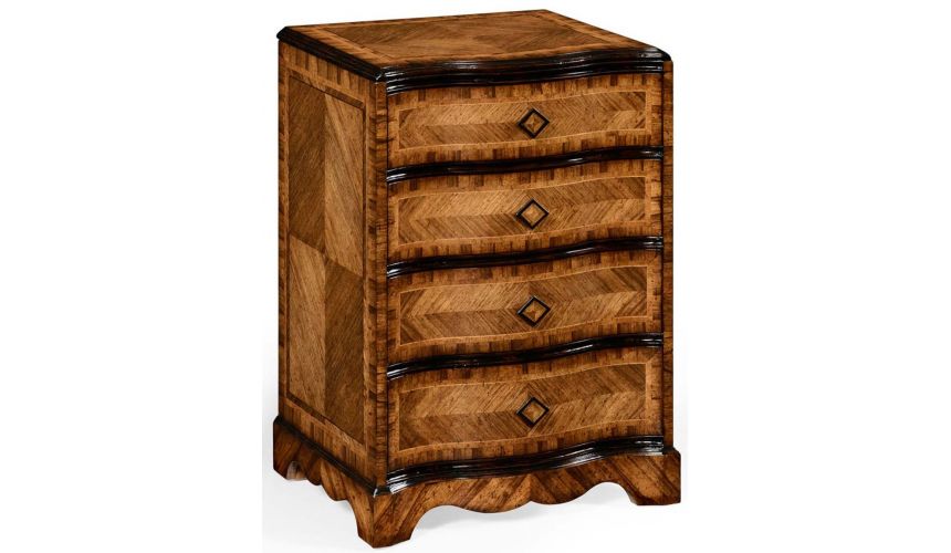 Chest of Drawers Small chest with decorative argentinian walnut veneer