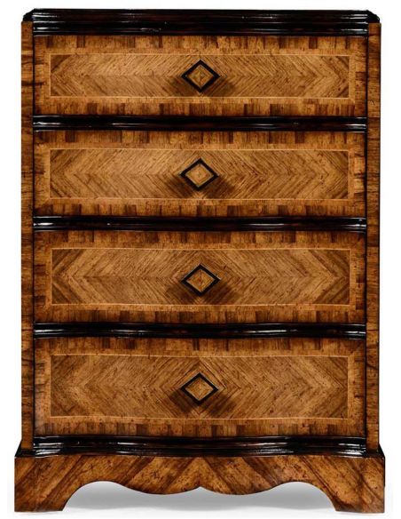 Chest of Drawers Small chest with decorative argentinian walnut veneer