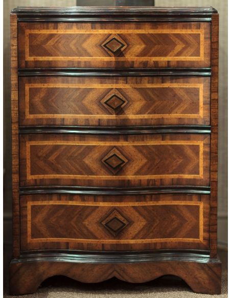 Chest of Drawers Small chest with decorative argentinian walnut veneer