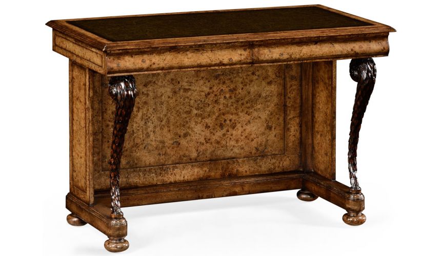 Executive Desks Burl oak \\"pangolin\\" writing desk