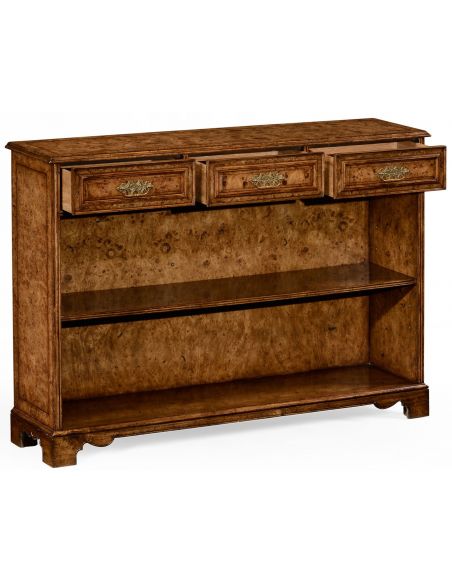 Bookcases George II style burl oak bookcase