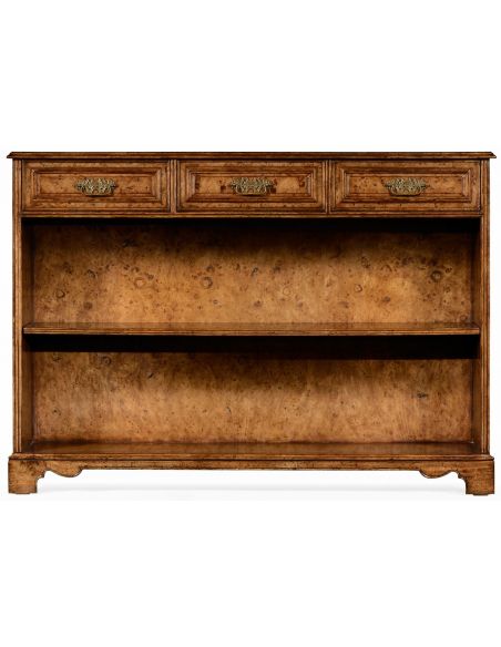 Bookcases George II style burl oak bookcase