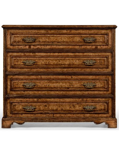 Chest of Drawers Burl veneered gentleman's writing chest