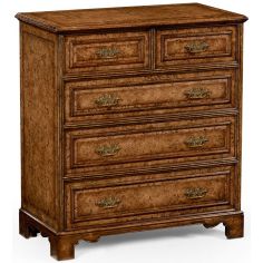 Chest of Drawers George II style burl oak chest drawers