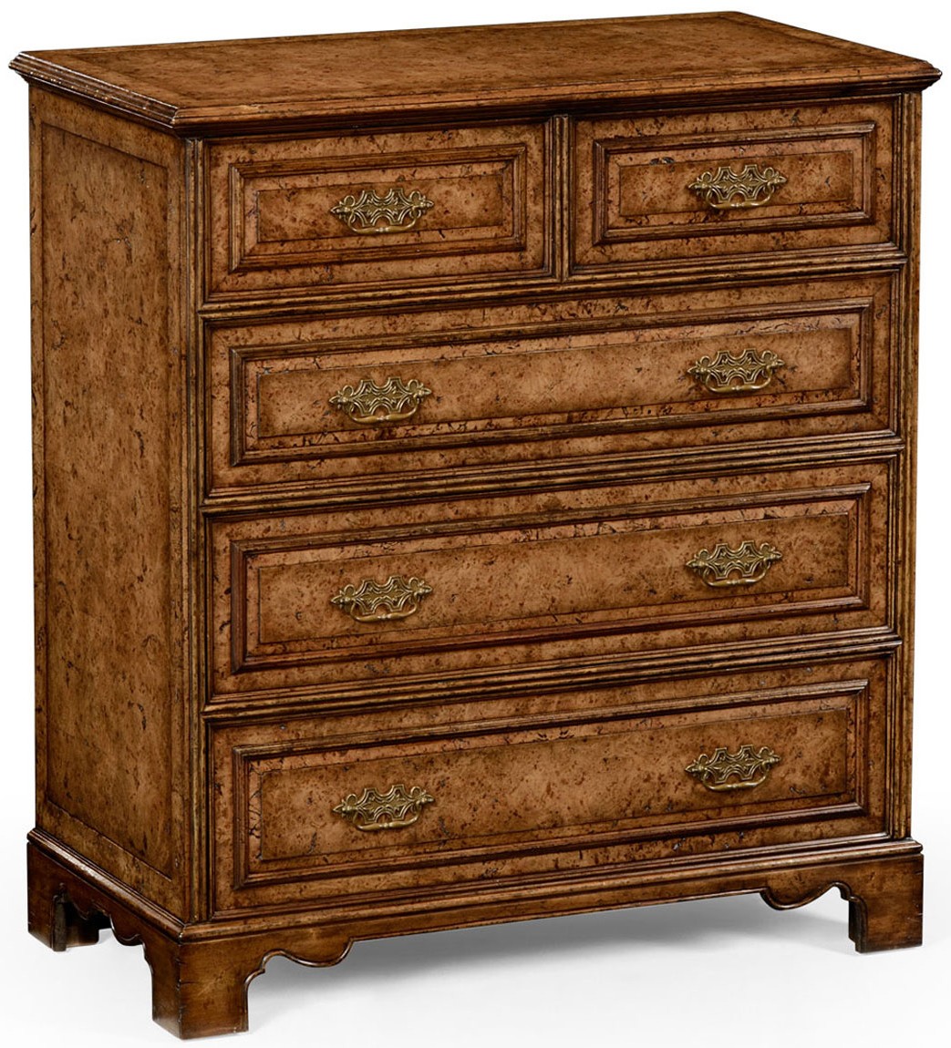 Chest of Drawers George II style burl oak chest drawers
