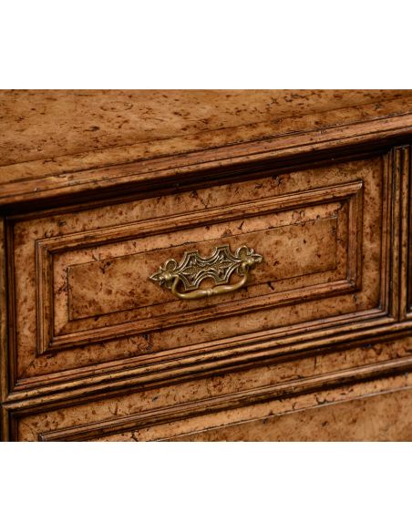 Chest of Drawers George II style burl oak chest drawers