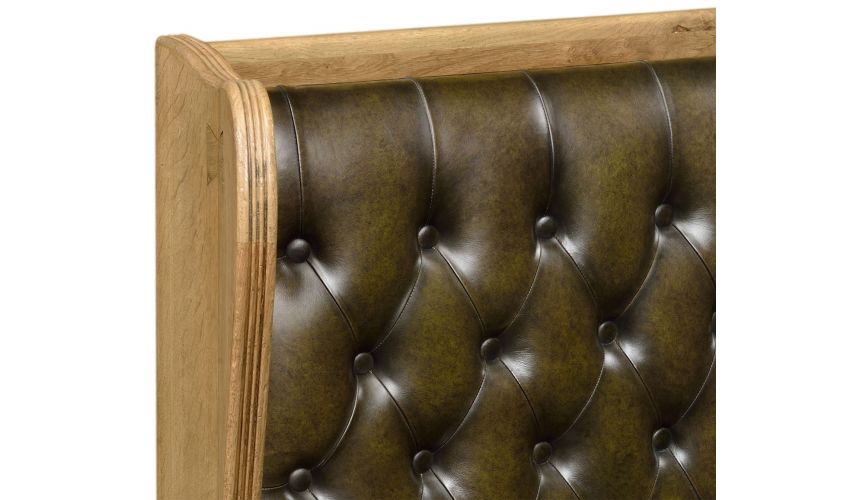 SETTEES, CHAISE, BENCHES Distressed oak leather bench