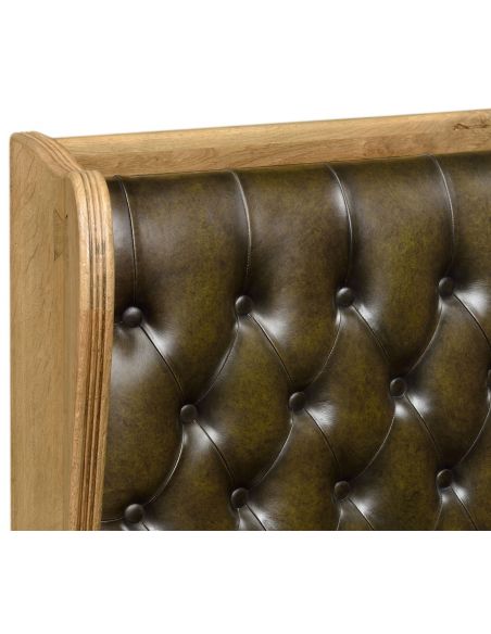SETTEES, CHAISE, BENCHES Distressed oak leather bench