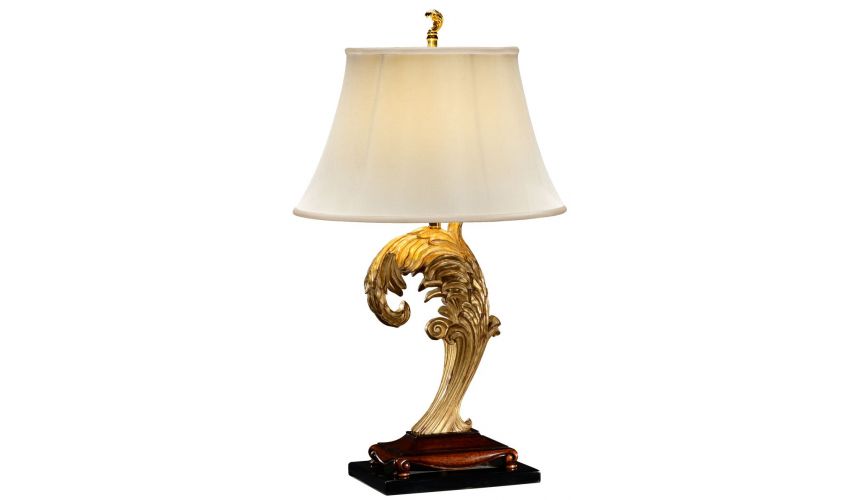 Table Lamps Asymmetric gilded leaf table lamp