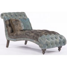 Luxury Leather & Upholstered Furniture Tufted Settee/Chaise