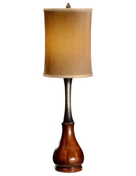 Mahogany and ebonised table lamp
