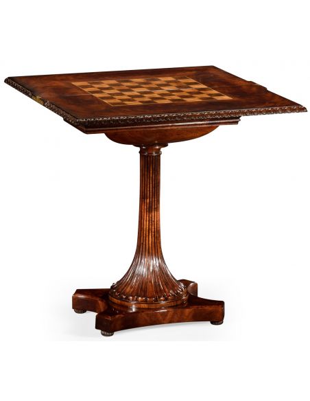William IV mahogany games table with secret storage
