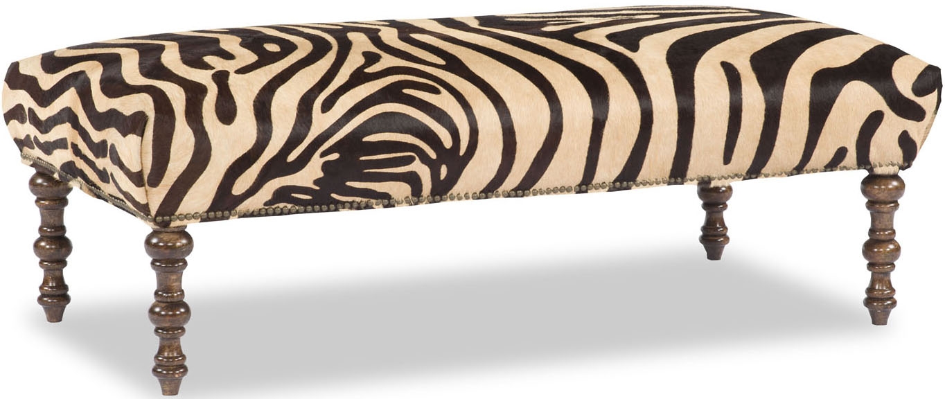 Luxury Leather & Upholstered Furniture Zebra Print Rectangular Ottoman