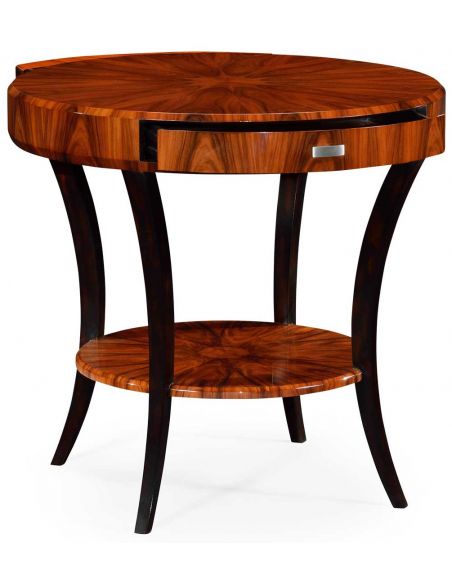 Foyer and Center Tables Art Deco round side table with drawer