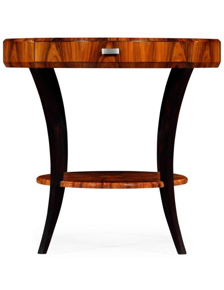 Foyer and Center Tables Art Deco round side table with drawer
