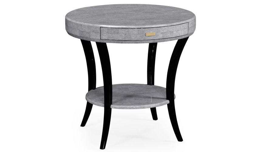 Foyer and Center Tables Art Deco round side table with drawer