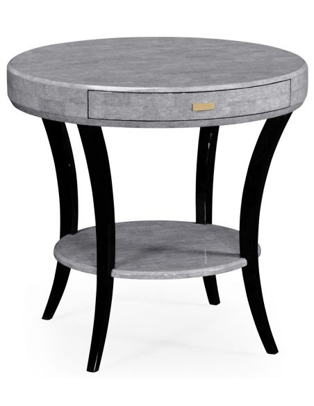 Foyer and Center Tables Art Deco round side table with drawer