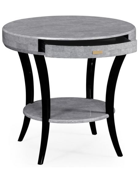Foyer and Center Tables Art Deco round side table with drawer